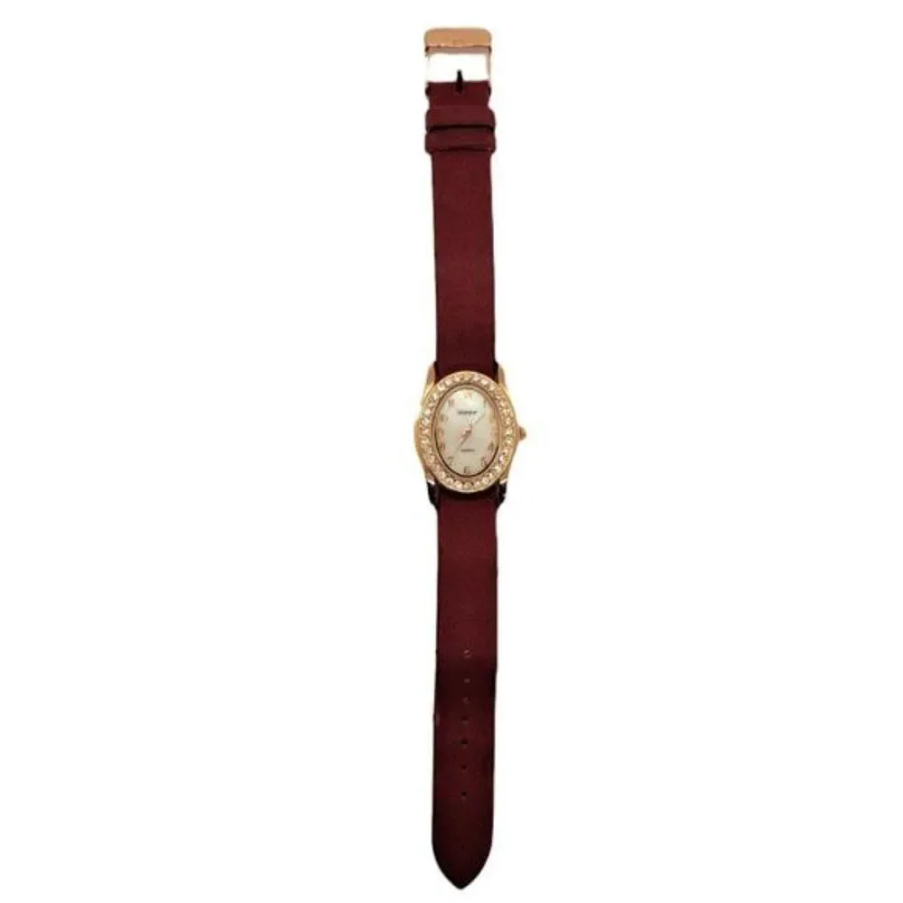 Gossip Watch Crystal Accents Mother of Pearl Dial Women Quartz New Battery Set